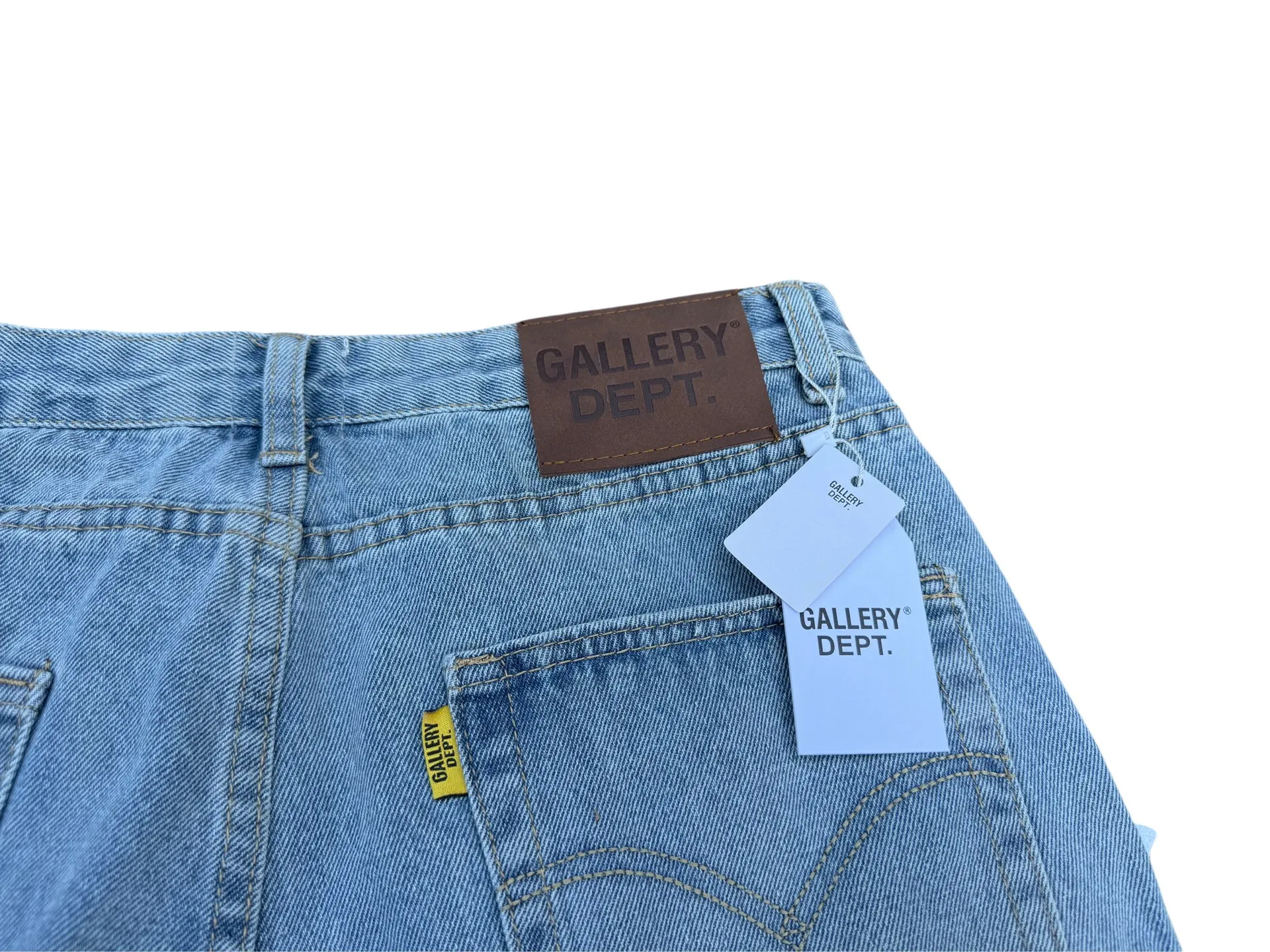 -Size upper body P290💰G296 GALLERY DEPT. Cropped leather stitched cross loose washed flared jeans Size: S-XXL (corresponding to 28 30 32 34 36)